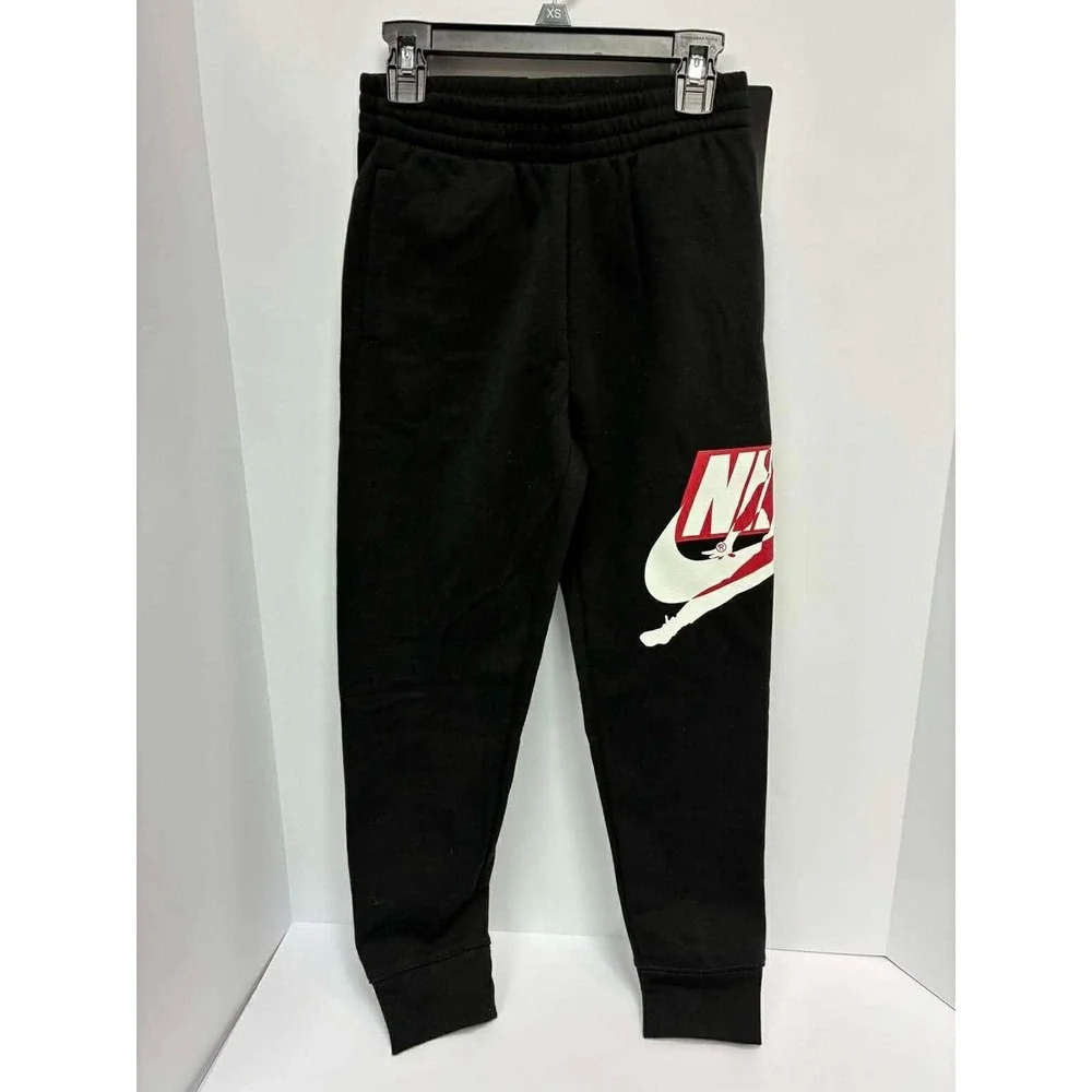 Nike Air Jordan Jumpman Logo Youth Boy's Small Black Joggers 95A434 SMALL NWT